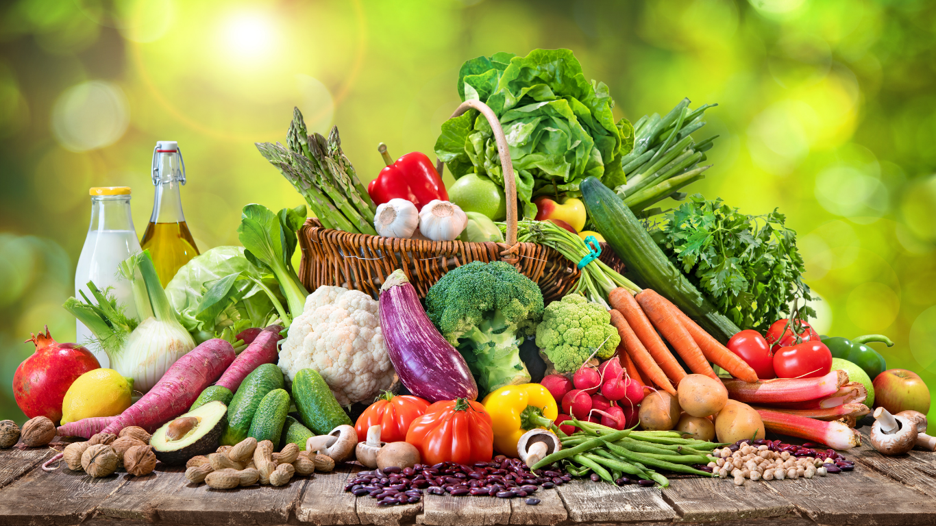 collage image of healthy foods and exercise as part of Permen Naturopathic Purification Program